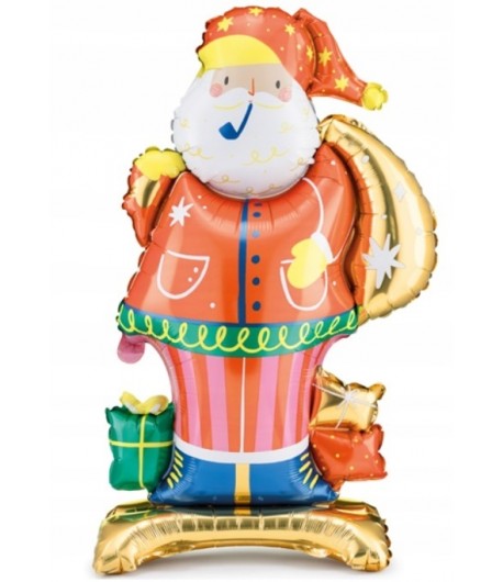 Balon foliowy świąteczny Mikołaj Stojący XL 63x106 cm
