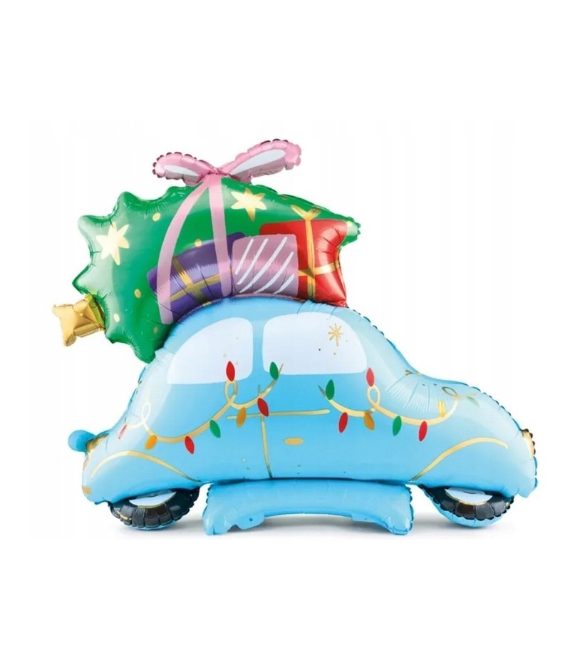 balon auto świąteczne z prezentami