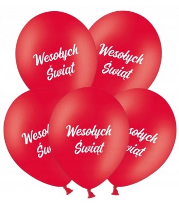 balony czerwone wesołych świąt