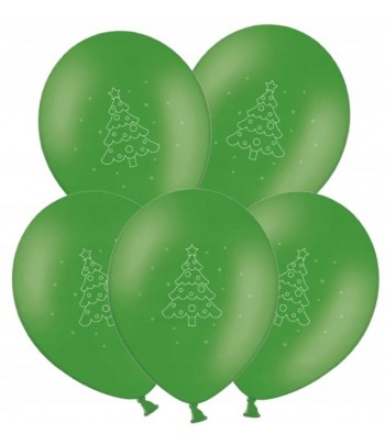 Balony lateksowe zielone świąteczne CHOINKA
