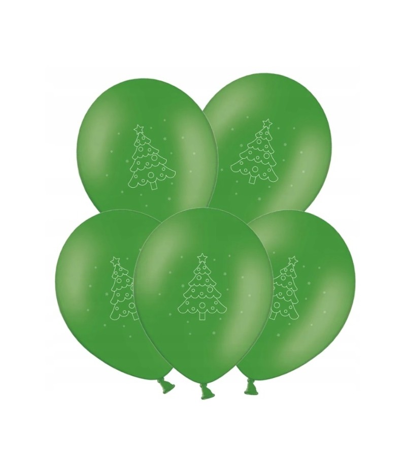 Balony lateksowe zielone świąteczne CHOINKA