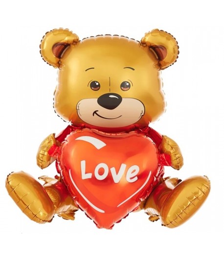 Walentynki balon foliowy Miś z Sercem 41x50x31cm Love WB-001