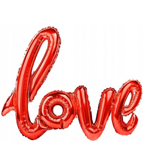 Napis foliowy LOVE czerwony Walentynki 100x70 cm