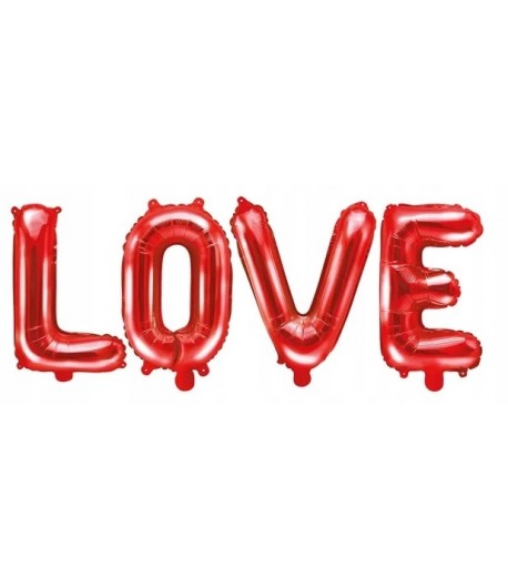 Napis foliowy LOVE czerwony Walentynki 140x35 cm