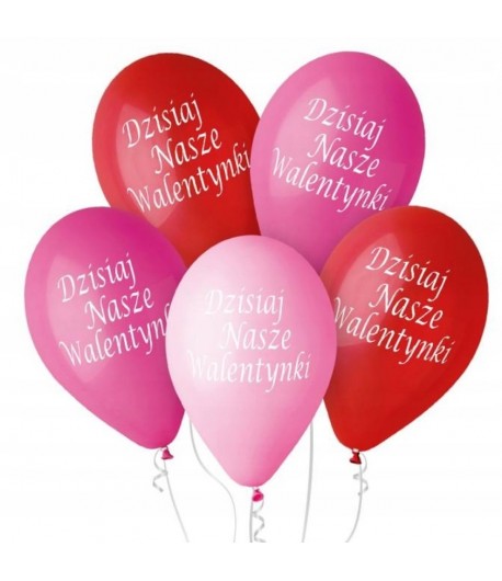 Walentynki balony lateksowe Dzisiaj Nasze Walentynki 5 sztuk mix WB-016