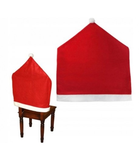 Pokrowiec na krzesło Czapka Mikołaja Ozdoba Święta Boże Narodzenie 1 sztuka
