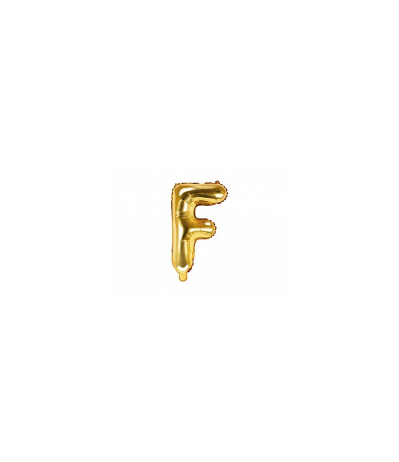 litera F złota balon