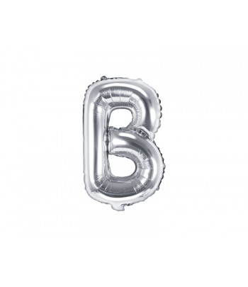 srebrny balon litera B