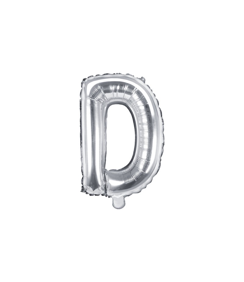 literka D balon srebrna
