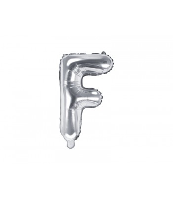 litera F balon srebrna
