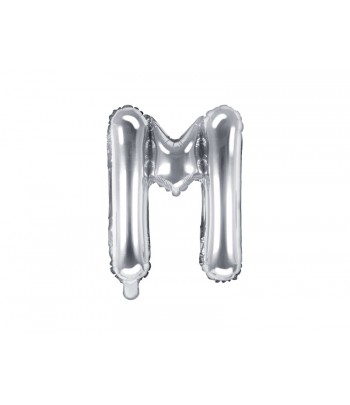 srebrna litera M balon