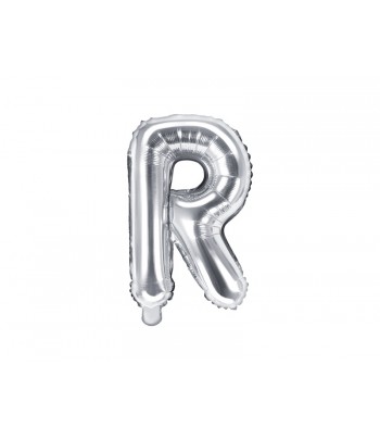 balon litera R srebrna