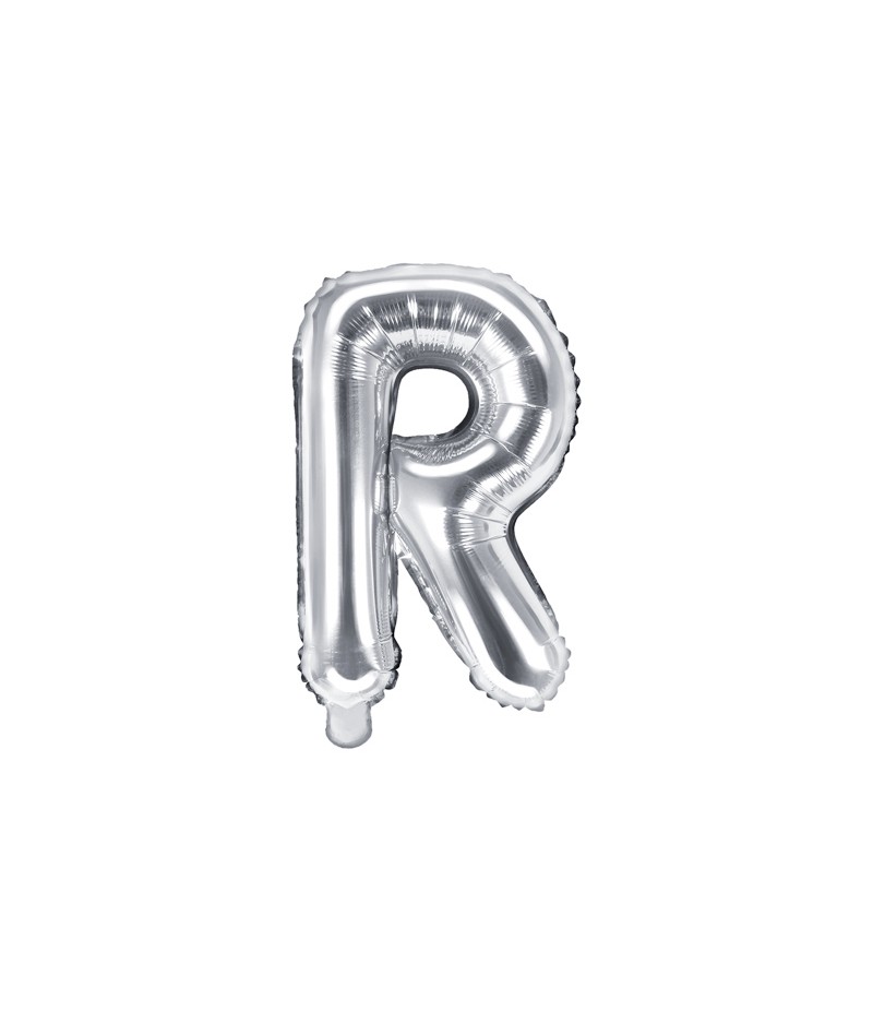 balon litera R srebrna