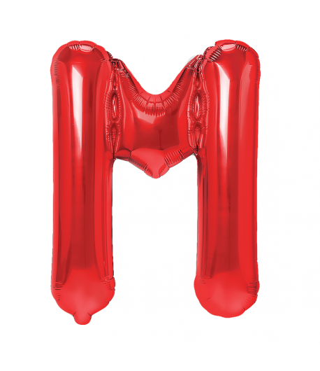 Balon Foliowy Literka M Czerwony 40 Cm Urodziny