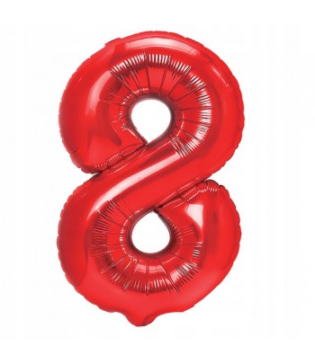 czerwona cyfra 8 balon