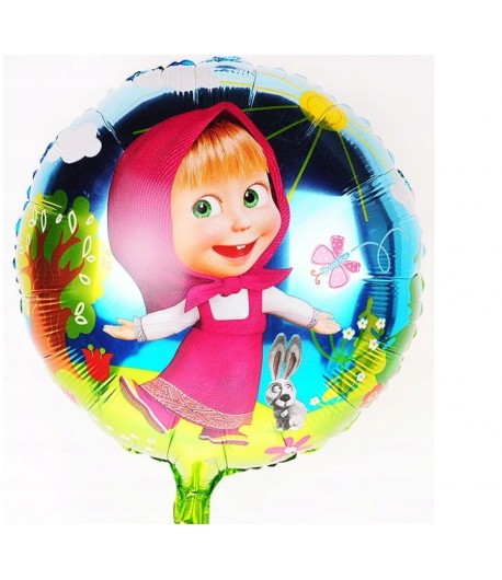 Balon Foliowy Okrągły Masza i Niedźwiedź 45 cm