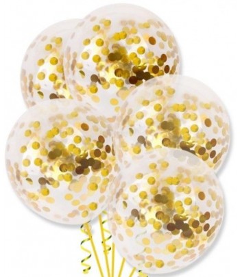 Balony ze złotym konfetti