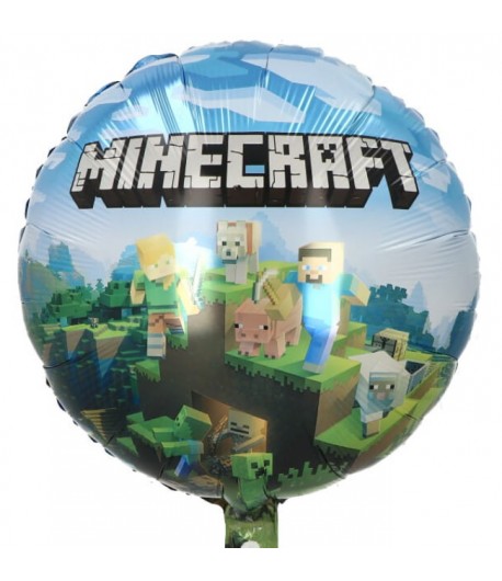Balon foliowy Minecraft okrągły 45 cm