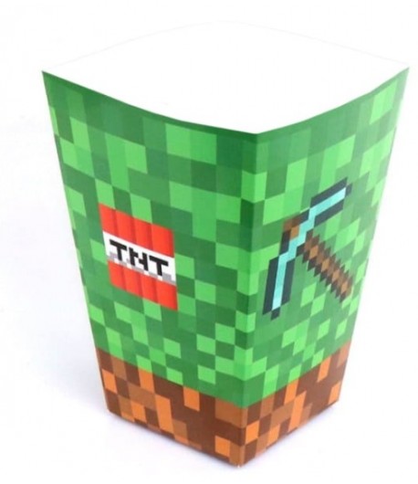 Minecraft Piksele Pudełka na popcorn 6 sztuk
