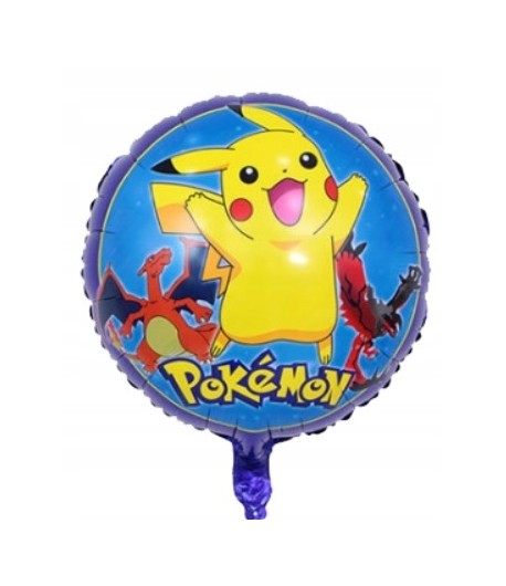 Balon Foliowy Okrągły Pokemon Pikachu 45 cm