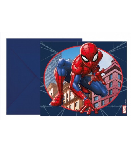 Zaproszenia urodzinowe SpiderMan Spider Man 6 sztuk