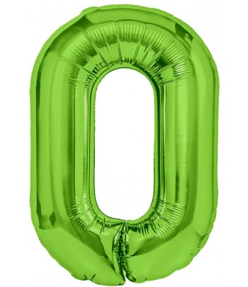 zielona cyfra 0 balon