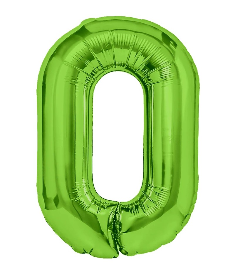 zielona cyfra 0 balon