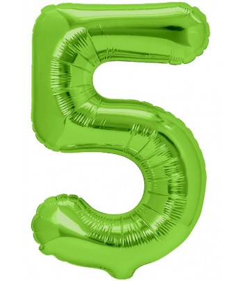 zielona cyfra 5 balon