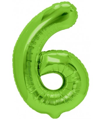 zielona cyfra 6 balon