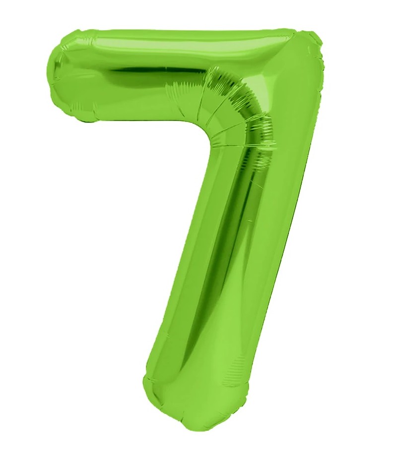 zielona cyfra 7 balon