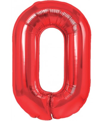balon czerwona cyferka 0