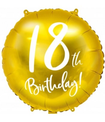18 Urodziny złoty okrągły balon