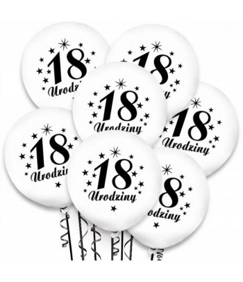 Balony Białe 18 Urodziny