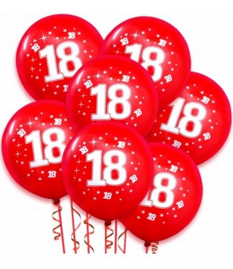Balony Lateksowe czerwone 18 Urodziny
