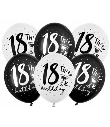 Balony lateksowe 18 Urodziny Mix 5 sztuk