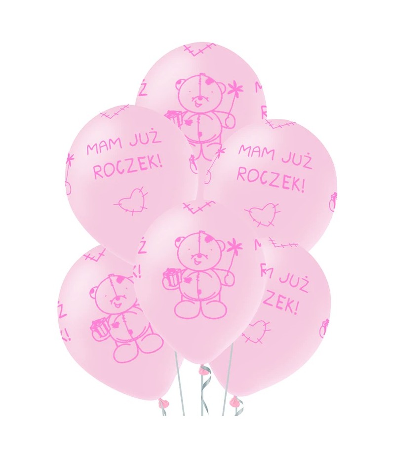 balony różowe mam już roczek