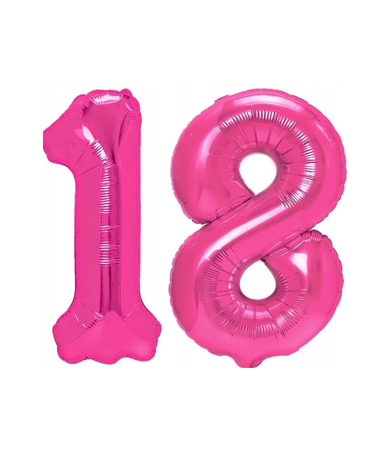 Balony Cyfry różowe 18 urodziny