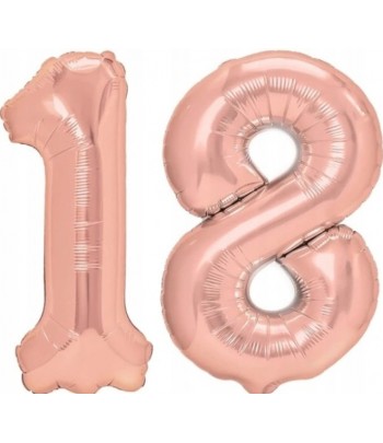 18 urodziny balon różowy cyfry