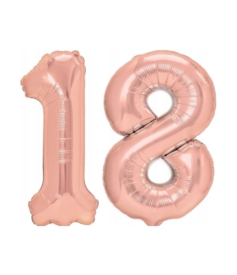 18 urodziny balon różowy cyfry