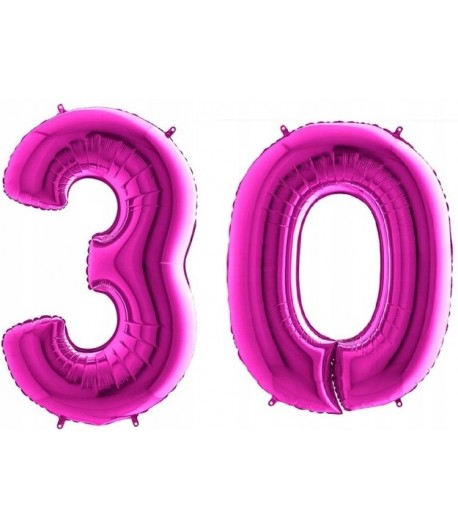 Balony Cyferki 30 Urodziny Różowe 100 cm