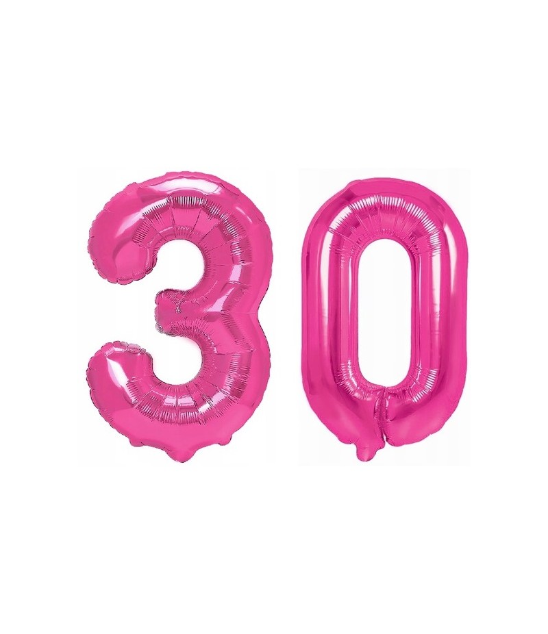 balon różowa cyfra 30