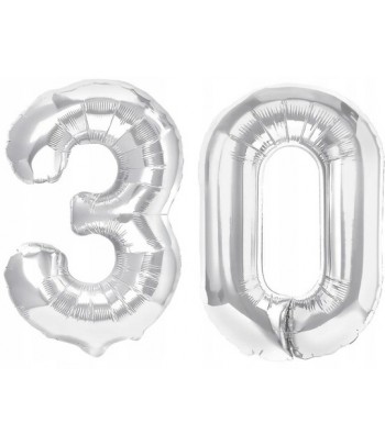 30 urodziny srebrny balon