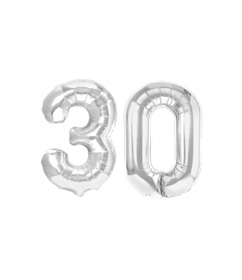 30 urodziny srebrny balon