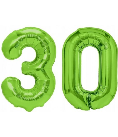 Balony Cyferki 30 Urodziny Zielone 100 cm