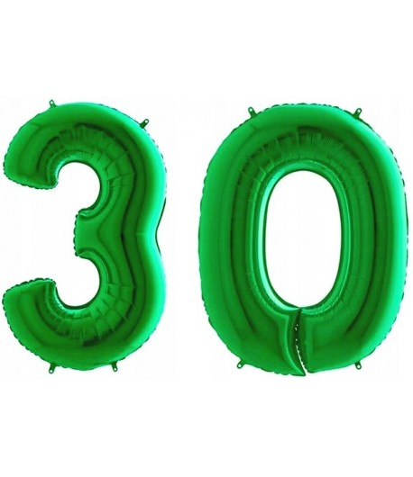 Balony Cyferki 30 Urodziny Zielone 100 cm