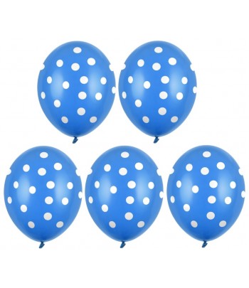 Balony niebieskie w białe grochy