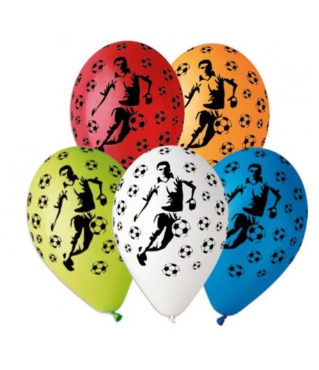 Balony kolorowe Piłka Nożna Piłkarz  5 sztuk