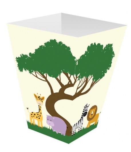 Pudełka na popcorn Safari Zwierzątka 6 sztuk