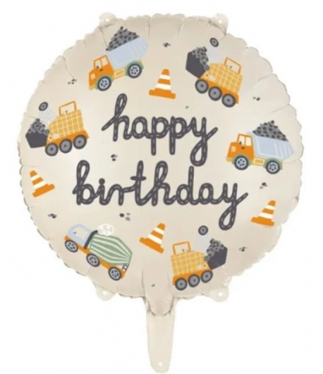Balon Foliowy Happy Birthday Budowa 45 cm