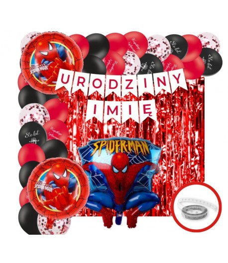 Zestaw dekoracyjny Spider-Man Baner + Imię
